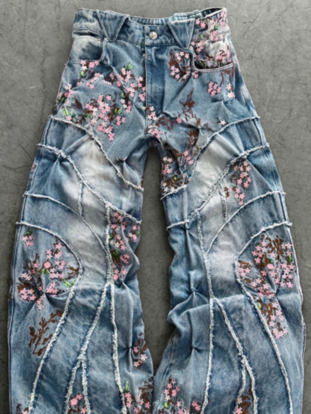 Badson Cherry Blossom Jeans  Unisex  Size XL